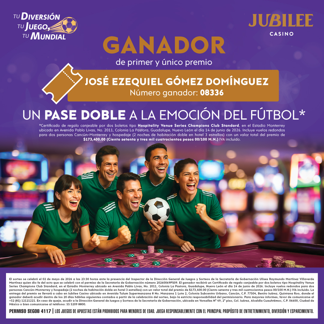 Ganador Sorteo Mayo TU DIVERSIÓN, TU JUEGO, TU MUNDIAL